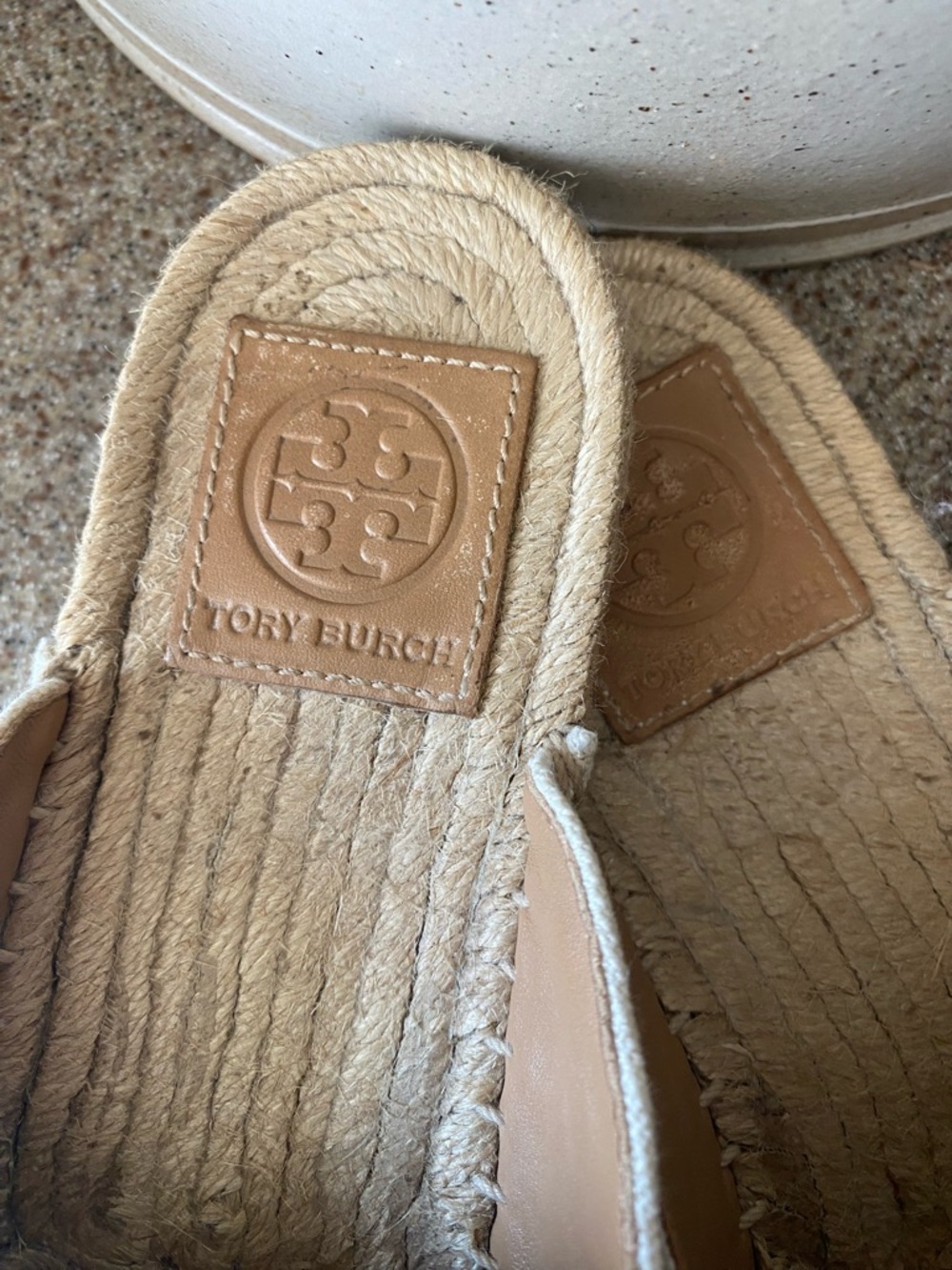 Tory Burch Max Ivory Painted Iris Embroidered Espadrille Slide - Picture 3 of 8
